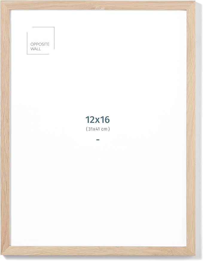 Opposite Wall - 12x16 in - Natural Solid Oak Wood Picture Frame - Lightweight by OppositeWall