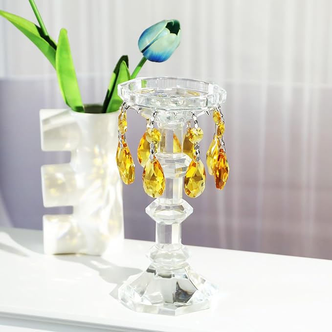 10pcs Crystal Prisms Chandelier Yellow Ornament Pendants Rainbow Maker 38mm - Image 6