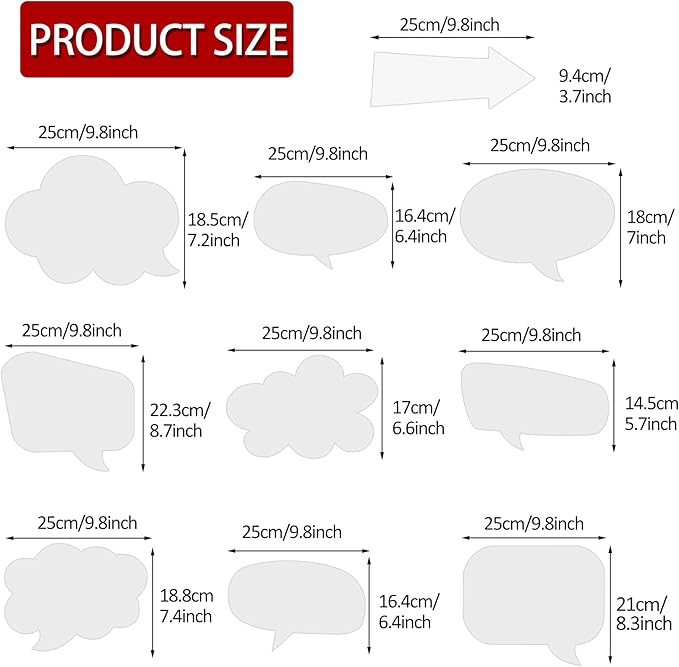 18pcs Blank Photo Booth Props Black Chalkboard Photo Booth Props Frame - Image 2