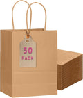 qiqee 50-Packs Brown Paper Gift Bags by Qiqee