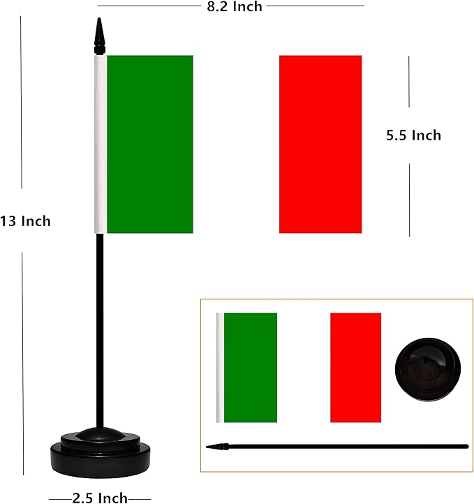 12 Pack Italy Desk Flags Set, Italian Small Mini Table Office Flags - Image 2