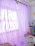 Purple Sheer Curtains 60 Inches Width 72 Inches Long 2 Panels Clear Basic Rod by L%26TEC
