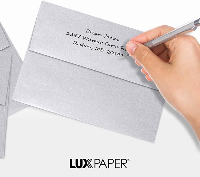 LUXPaper A7 Invitation Envelopes | Peel & Press | 5 1/4" x 7 1/4" | Silver - Image 5
