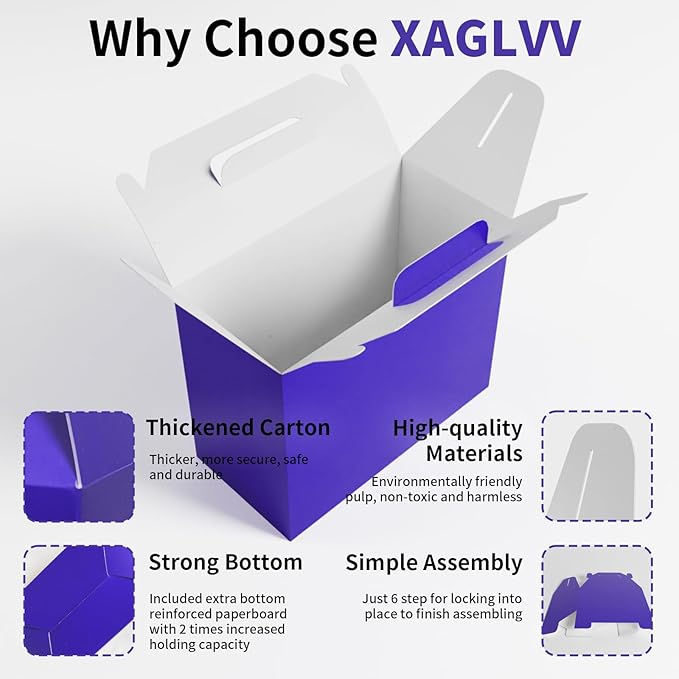 XAGLVV 24Pack Dark Blue Gable Boxes - Image 4