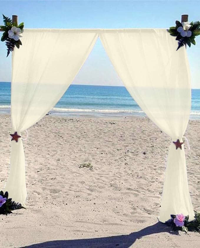 DUOBAO 2-Pack Sheer Chiffon Curtain Panels - Image 5