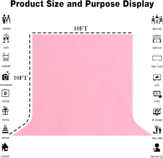 10x10FT Pink Backdrop Background - Image 3