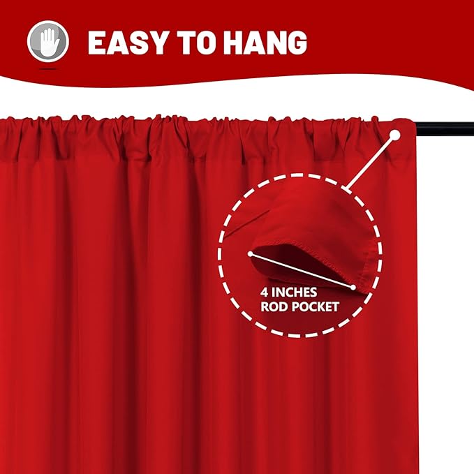 10ft x 8ft Red Backdrop Curtains - Image 4