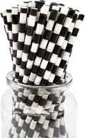 Biodegradable Black White Checkered Straws, Treat Stick and Cake Pop Sticks by BOFAEcoTableware