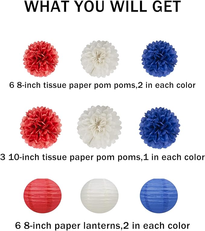 Red White Blue Party Decorations - Image 2