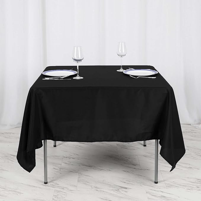 Efavormart 70" Square Linens Black Wholesale Linens Polyester Square Linen - Image 7