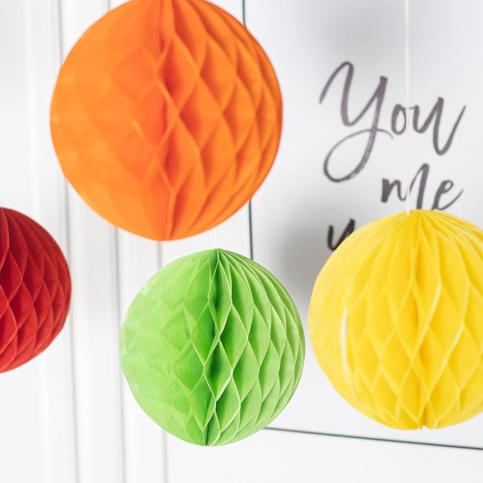 Colorful Rainbow Hanging Tissue Paper Honeycomb Balls Pride Party Decorations - Image 8