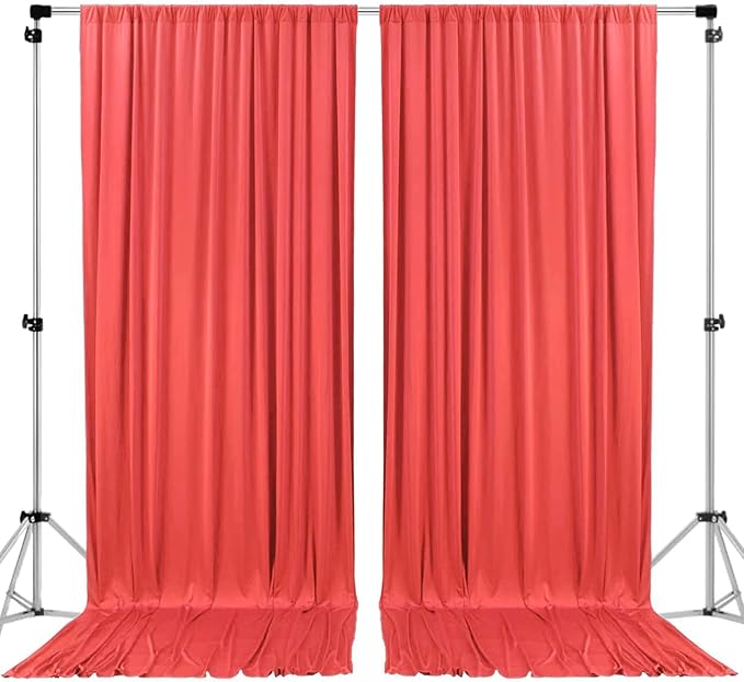 AK TRADING CO. 10 feet x 10 feet Coral IFR Polyester Backdrop Drapes Curtains by Fabrics%7CEventDecor%7CCrafts%7CUpholsteryFoam