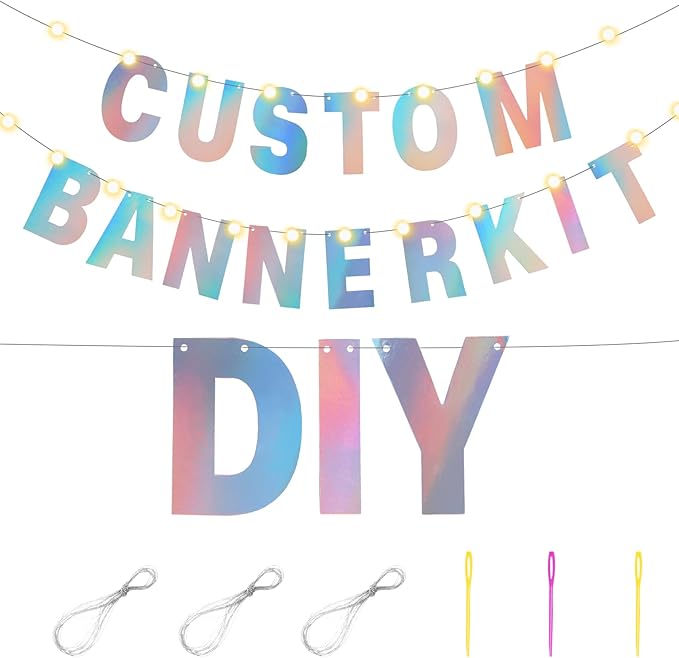 TaoBary 112 Pcs DIY Letter Kit Glitter Customizable Banner Letters Include 107 - Image 3