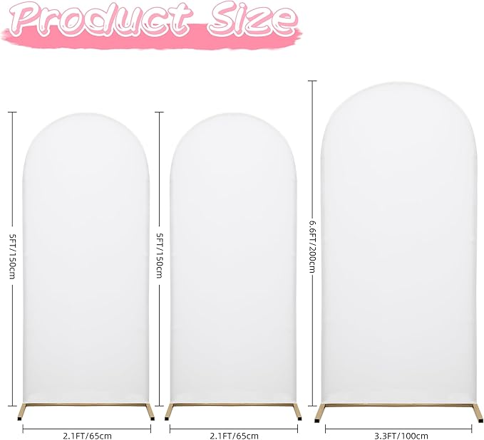 6.6FT Wedding Arch Covers Arch Backdrop Cover Arch Stand Covers Set Arch Cover - Image 5