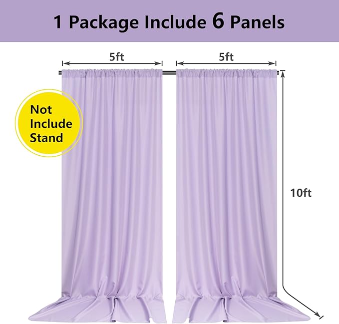 MYSKY HOME 10ft x 7ft Curtains Backdrop Curtains - Image 8