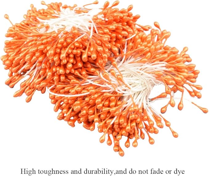 HAHIYO 700pc 3mm Orange Pearl Double Head Flower Pistil - Image 4