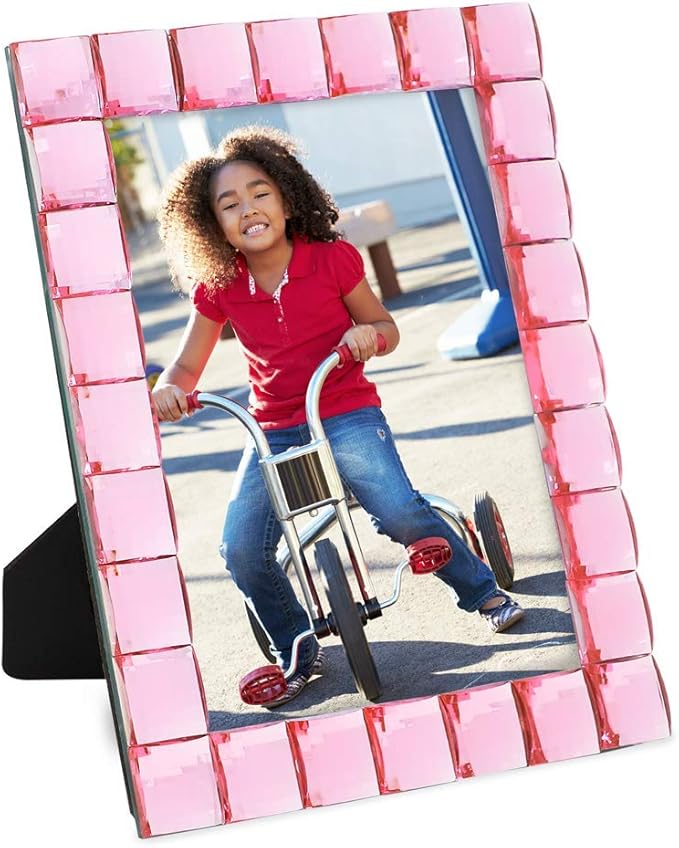 Isaac Jacobs Decorative Sparkling Light Pink Jewel Picture Frame, Photo Display - Image 5