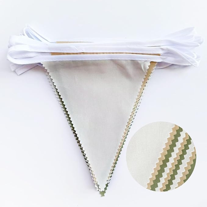 32Ft Camping Party Decorations Olive Green Tan Brown Cream Neutral Triangle - Image 2