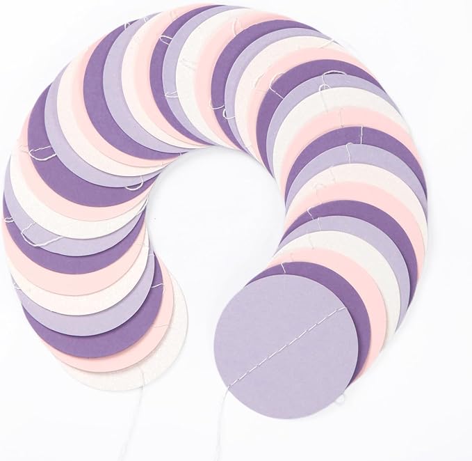 Purple-Pink White Party-Decorations Paper Garland - 52ft Lavender Birthday - Image 6