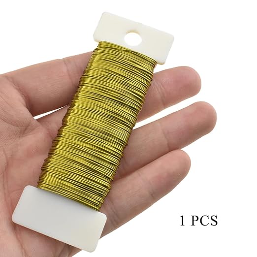 HAHIYO 26Gauge Golden Metal Floral Wire - Image 6