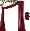 MLMC Burgundy Wedding Arch Draping Fabric 2 Panels 29" x 20 FT Extra Long Gauze by MLMC