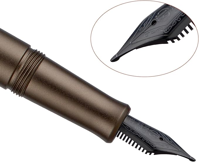 Hongdian M2 Black Forest Mini Fountain Pen, Long Blade Nib & Sleek Shape - Image 3