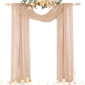 Socomi Wedding Arch Draping Fabric 29" x 20Ft 2 Panels Nude Sheer Outdoor by Socomi