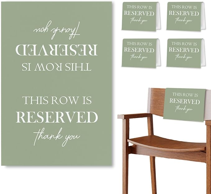 Reserved Seating Chair Signs, This Row Is Reserved Pew Cloths Seating by Unknown