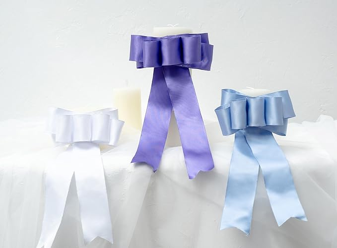 Purple Satin Ribbon Double-Faced Wired Ribbons - Image 7