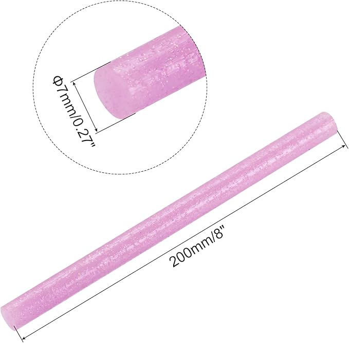 uxcell 20pcs Hot Glue Sticks for Glue Gun 7mm/0.27-inch x 8-inch Mini Hot Melt - Image 2