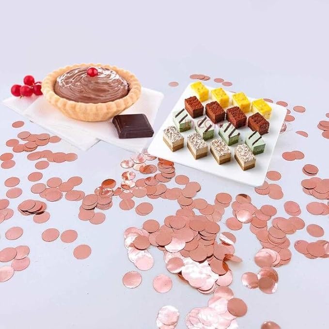 Rose Gold Round Foil Confetti-Metallic Table Confetti - Image 3