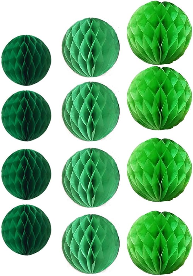 12pcs Party Honeycomb Balls Decorations 3'' 6'' 8'' Honeycomb Flower Tissue Pom - Image 2
