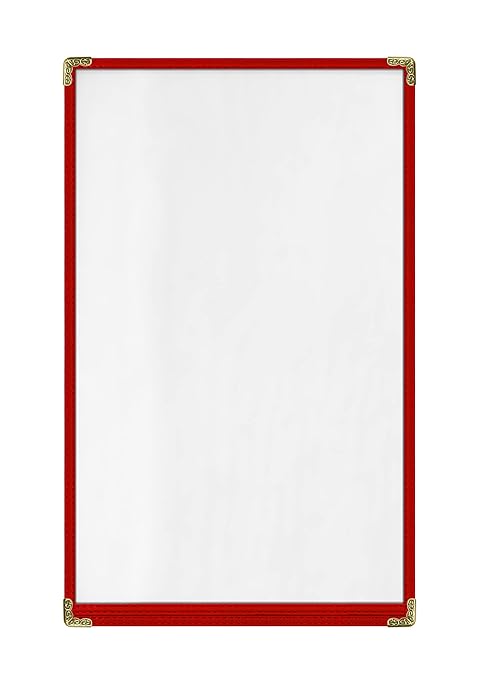 Goodsmart Restaurant Menu Covers – 25 Pack Red 2-View, Top-Loading Menu Holders by ACISuperPower
