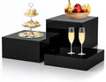 3Pcs Black Buffet Risers Acrylic Boxes Display Food Risers by LooksForwardtoSeeingYou
