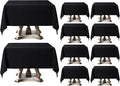 Square Tablecloth 52 x 52 Inch Black 10 Pack Tablecloths Stain-Wrinkle by AOCOZHomeLifeMuseum