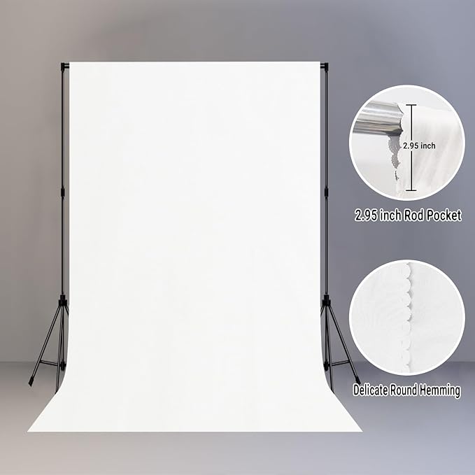 White Screen Backdrop for Photography 6x9ft Zoom Meeting, Game Live Steaming - Image 2