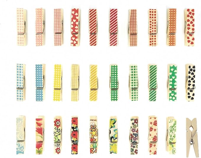 80 Pieces Colorful Painted Wood Clothespins by yuntop