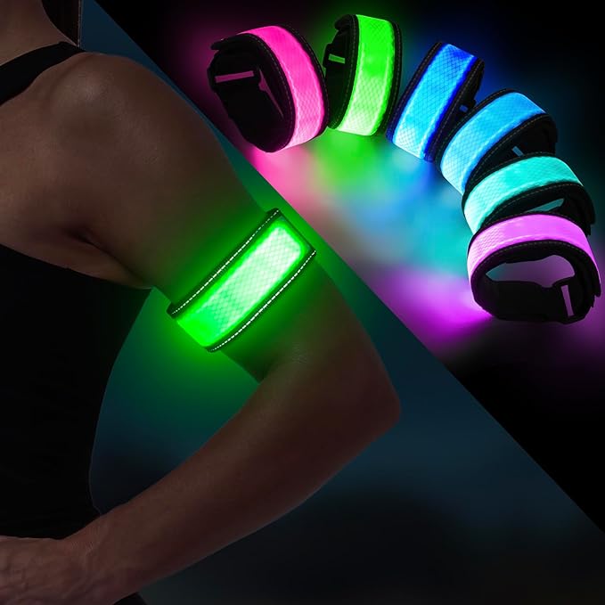 LED Armband for Running Walking Cycling, Rechargeable Running Lights Safety by Visinite