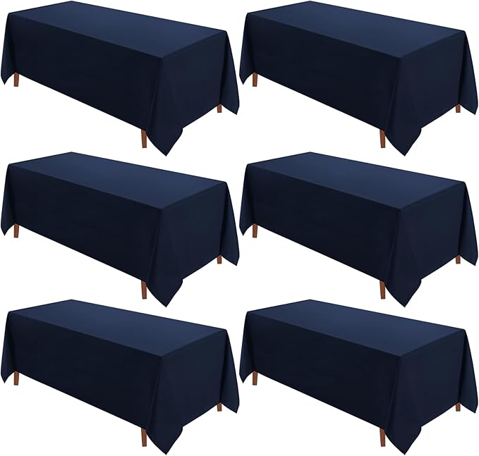 VidaFete Tablecloth 6 Pack 90 * 132inch Rectangle Table Cloth Polyester by VidaFete