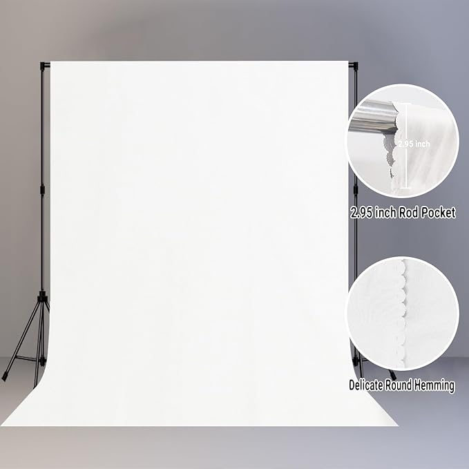 White Portrait Backdrop 8x10ft Zoom Meeting, Game Live Steaming and Photo - Image 2