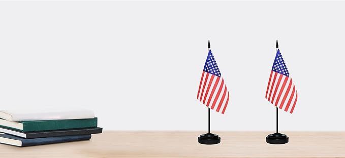 US American Deluxe Desk Table Flag Set Small Mini Miniature USA Table Desktop - Image 6