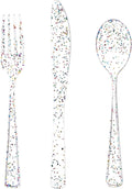 Supernal 360pcs Clear Plastic Silverware, Glitter Disposable Cutlery by supernal