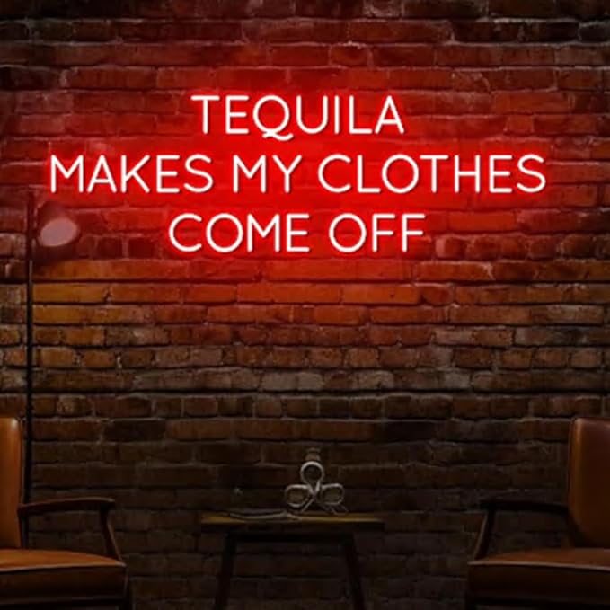 Tequila Makes My Clothes Come Off Neon Sign, Tequila Bar Decor, Mexican - Image 2