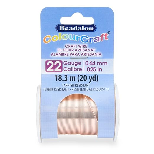 Beadalon ColourCraft Wire, 22 Gauge, Rose Gold Color Silver Plated, 20 yd Spool by Beadalon