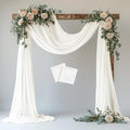 Wedding Arch Draping Fabric 2 Panels 28.7" x 20FT Ivory Sheer Chiffon Backdrop by Xiomot
