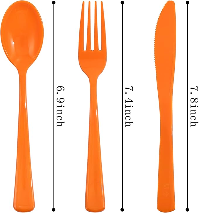 NOCCUR 180PCS Thanksgiving Plastic Silverware Disposable - Image 2