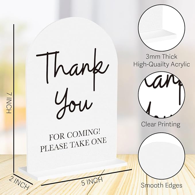 Please Take One Sign for Wedding Acrylic Arch Wedding Bridal Shower Baby Shower - Image 2