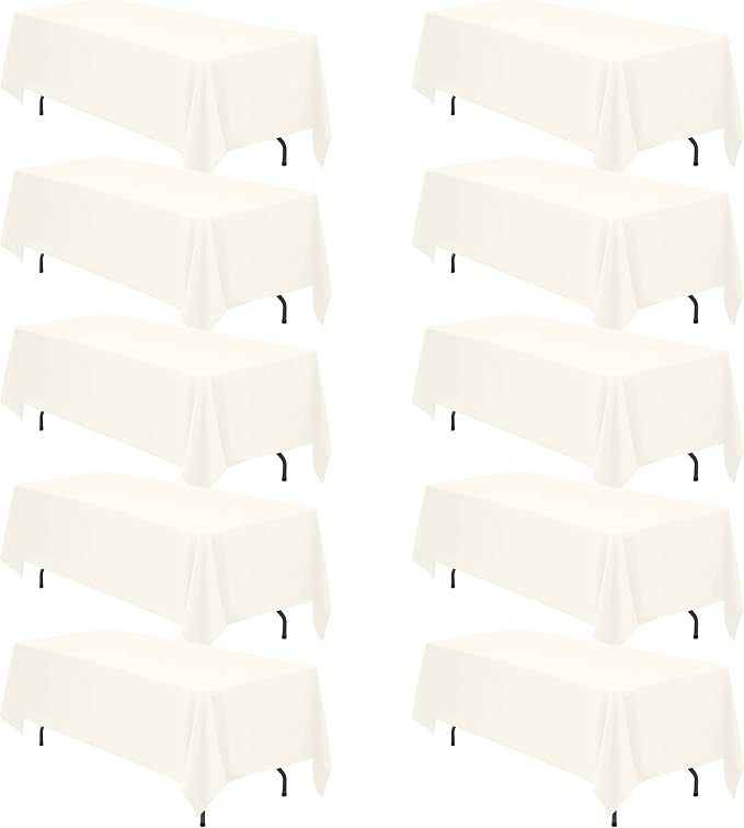BRILLMAX 10 Pack Ivory Tablecloths 70 x 120 Inch by BRILLMAX