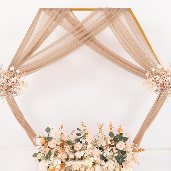 MLMC Nude Wedding Arch Draping Fabric 2 Panels 29" x 20 FT Extra Long Gauze - Image 6