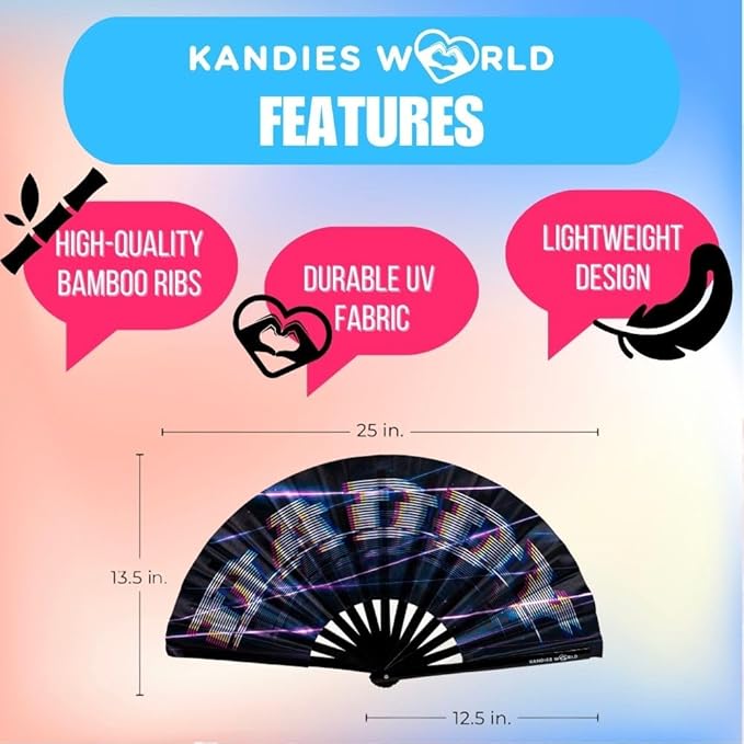 Kandies World Custom Festival Folding Hand Fan - Image 2